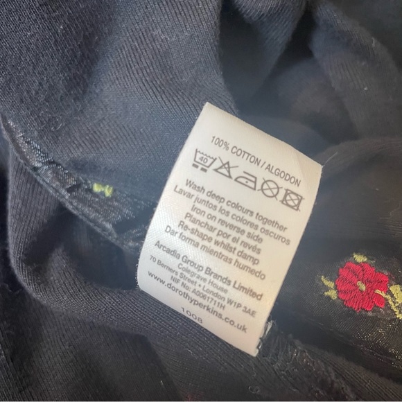 dorothy perkins Size 14 floral cardigan black long sleeves vintage y2k Red Trim - Picture 14 of 15